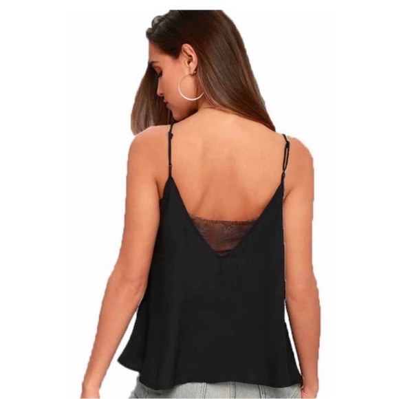 Free People XS(fits loose) Black Silk Lace Adjustable Top - Picture 3 of 14